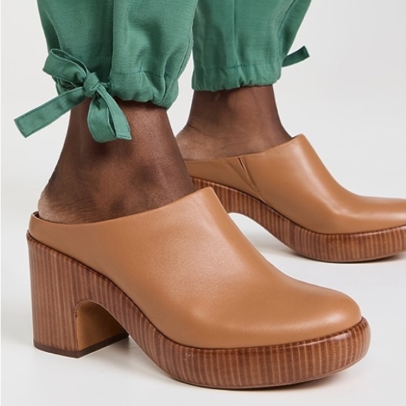 Vince Navina Leather Clog Mule Brown - Picture 1 of 15